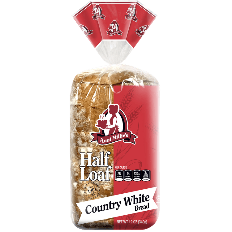 Aunt Millies Country White Half Loaf Bread