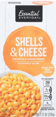 Essential Everyday Macaroni & Cheese Dinner, Shells & Cheese