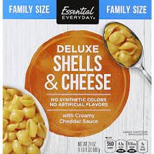 Essential Everyday Macaroni & Cheese Dinner, Shells & Cheese, Deluxe, Family Size