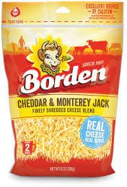 Borden Fine Shredded Cheddar Jack  Cheese