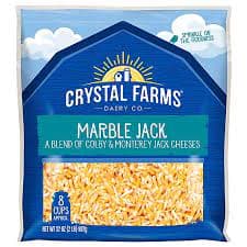 Crystal Farms Shredded Cheese, Cheddar Jack