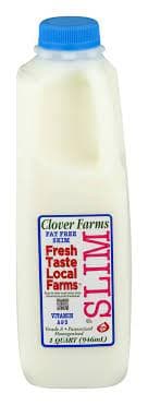 Clover Farms Quart Skim Milk