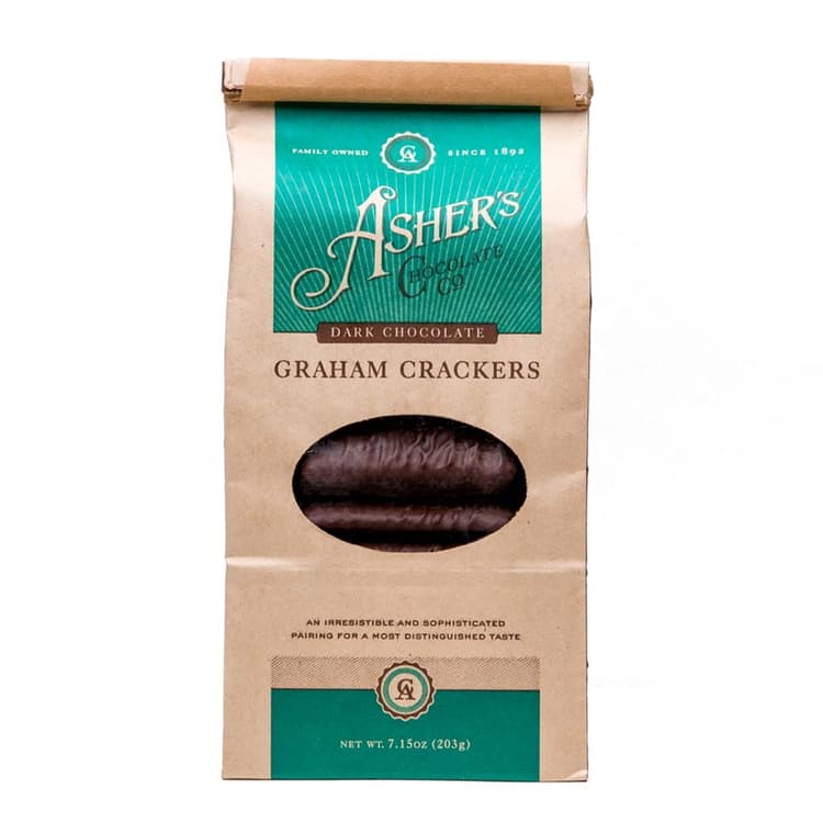 Asher'S Chocolate Co. Dark Chocolate Covered Graham Crackers