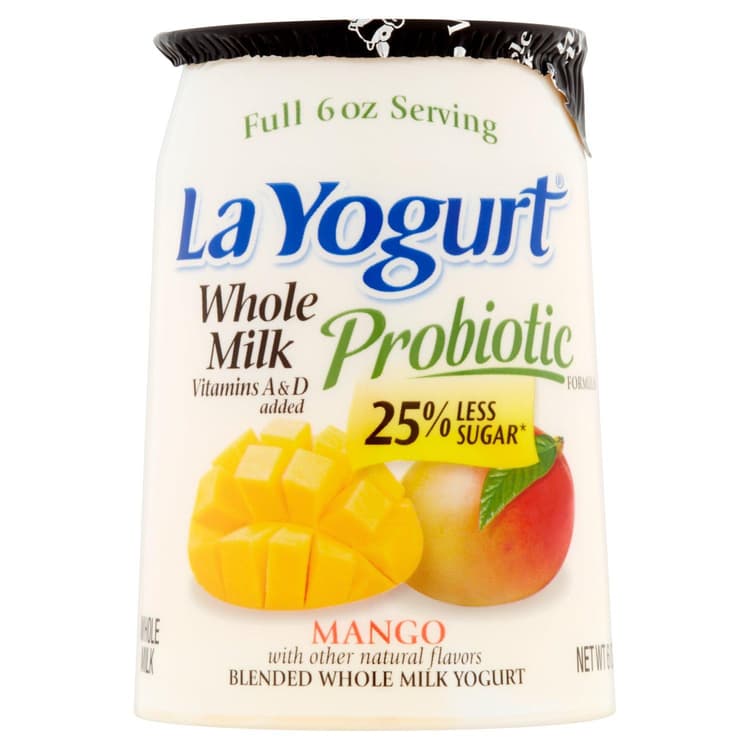 La Yogurt Probiotic Formula Mango Blended Whole Milk Yogurt