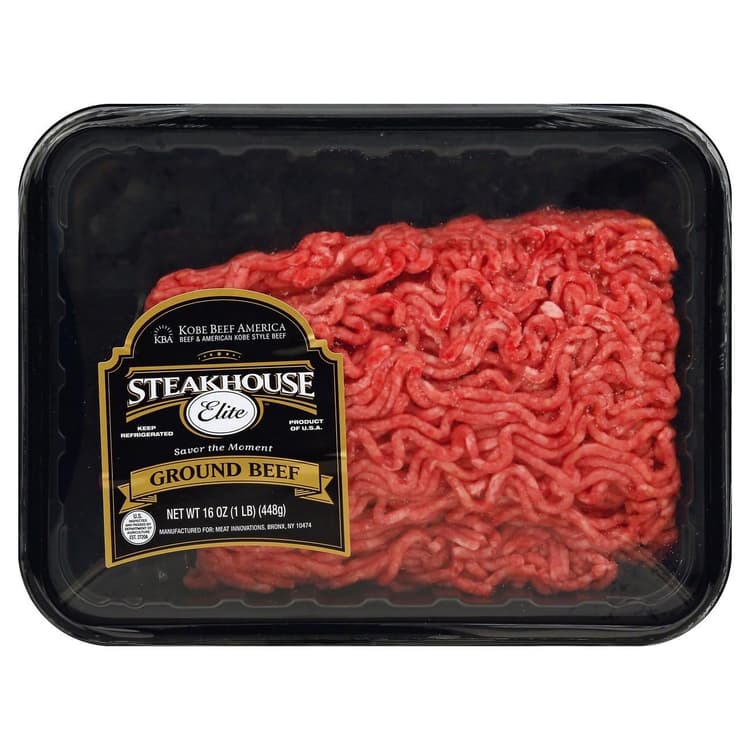 Meat Counter Ground Beef Hamburger Patties Steakhouse Elite Kobe Crafted Ground Beef