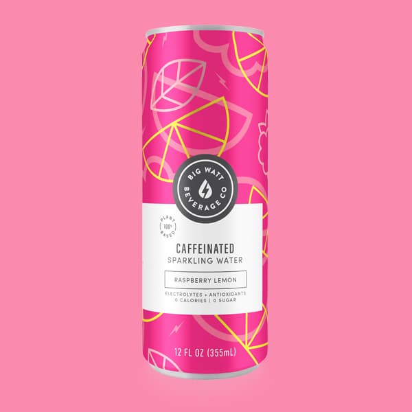 Big Watt Caffeinated Sparkling Water - Raspberry Lemon