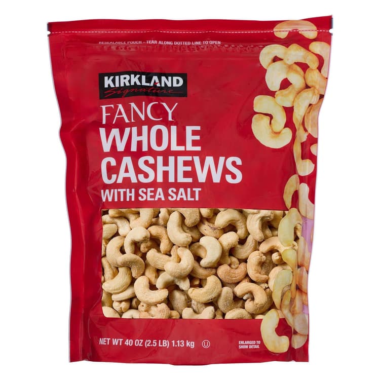 Kirkland Signature Fancy Whole Cashews With Sea Salt