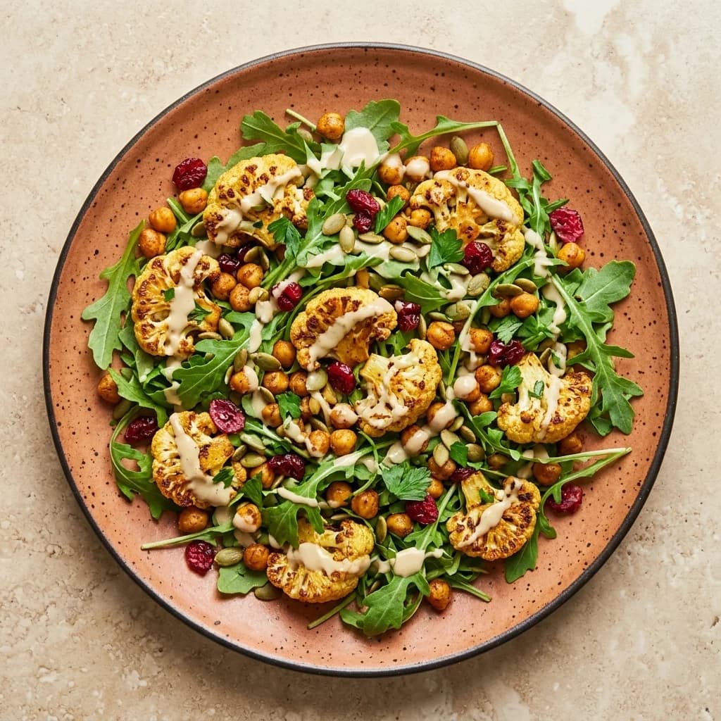 Roasted Cauliflower Salad with Tahini Dressing