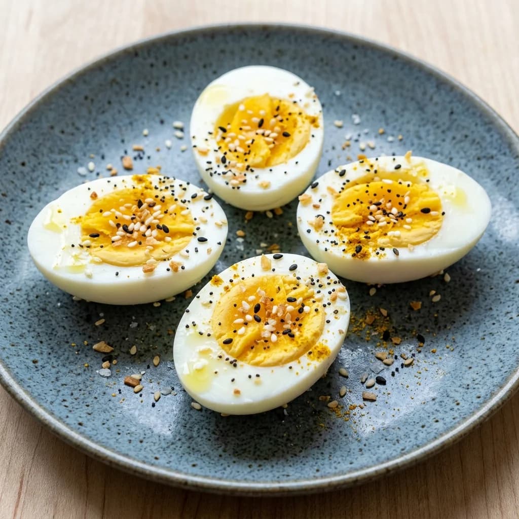 Hard Boiled Eggs with Everything Seasoning