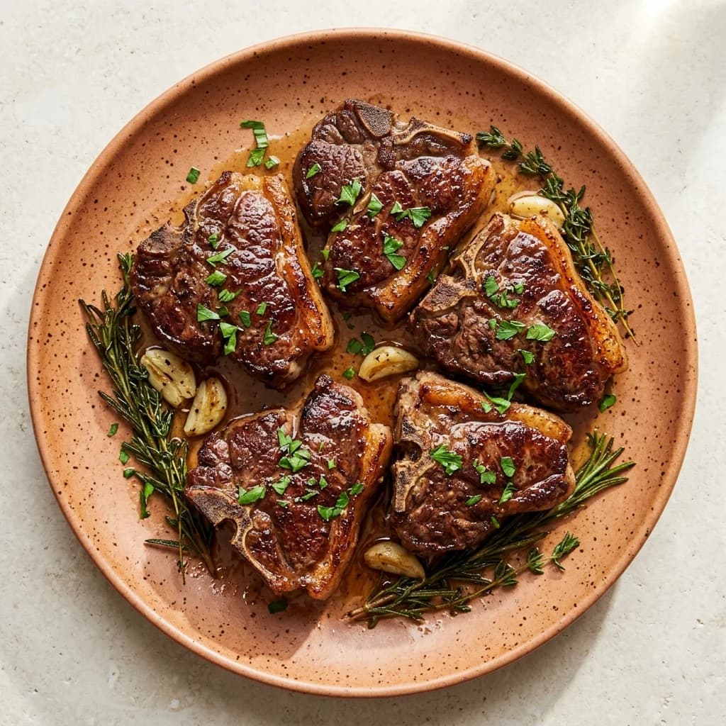 Pan-Seared Lamb Chops with Garlic and Rosemary