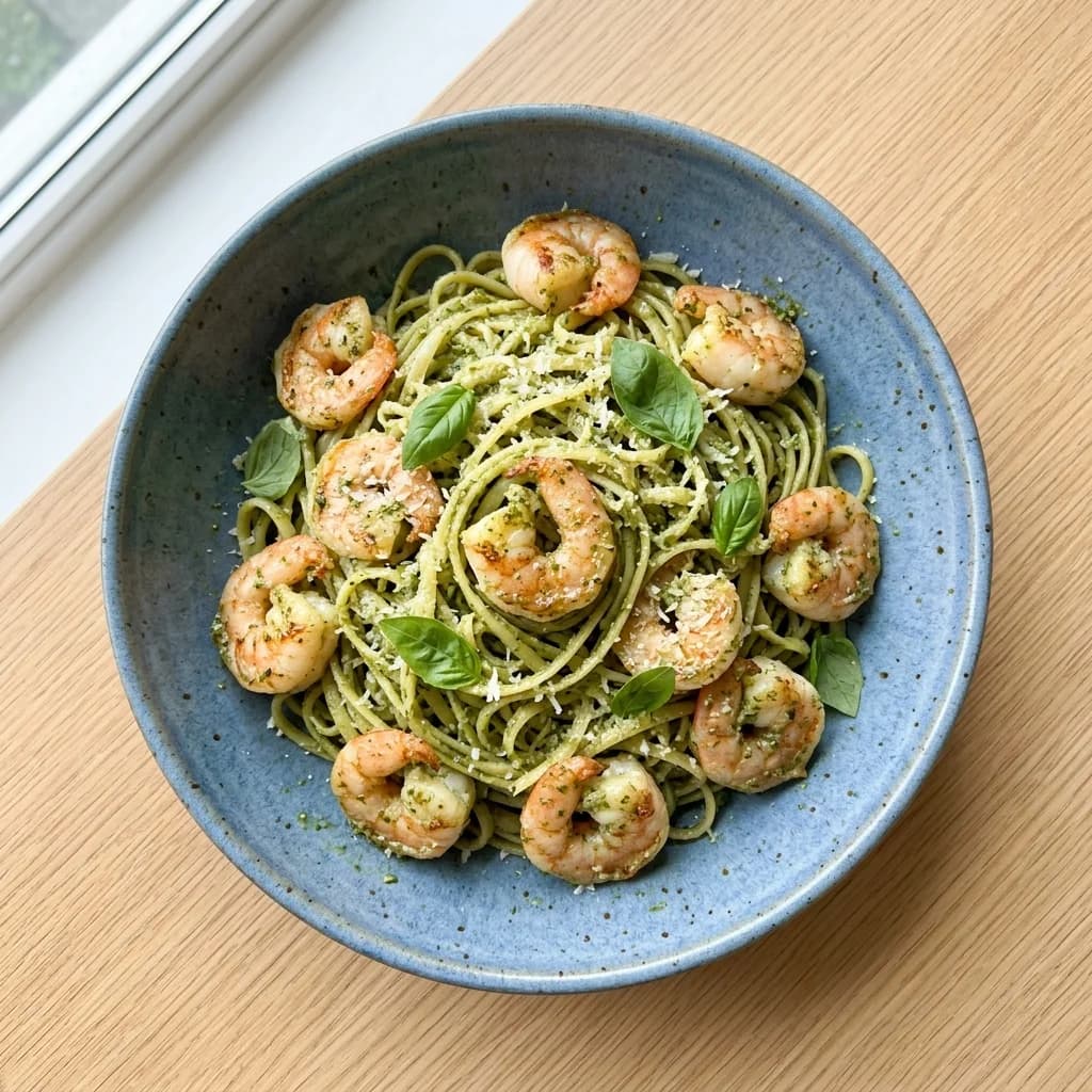 Classic Shrimp Pesto Pasta
