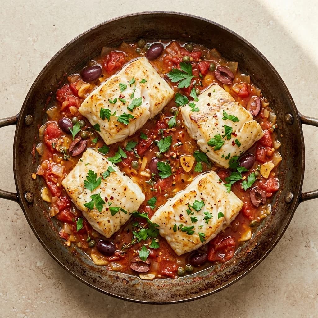 One-Pan Cod with Tomatoes