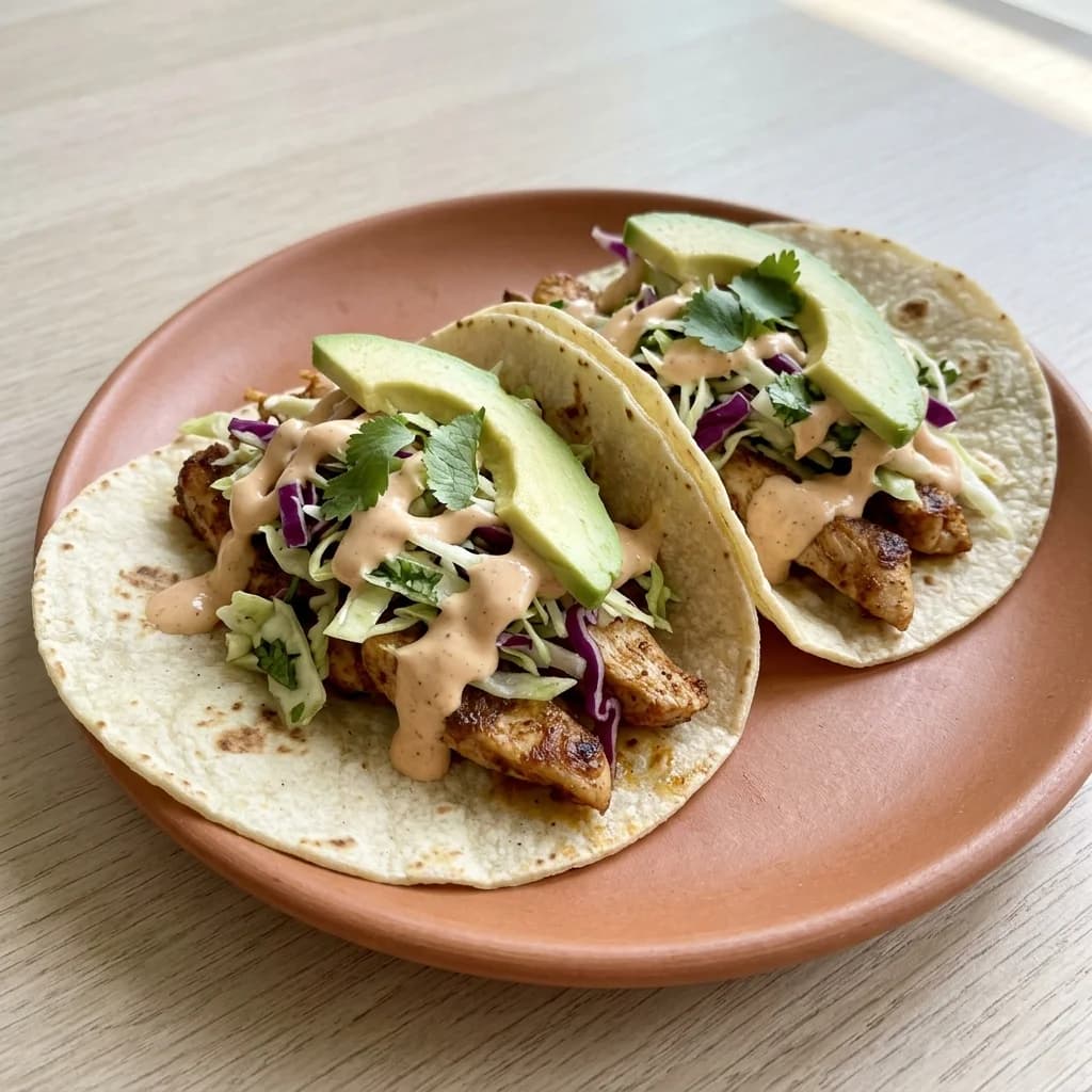 Gluten Free Baja Chicken Tacos with Cabbage Slaw