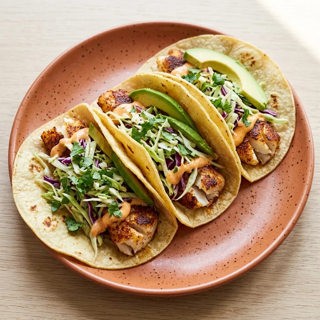 Gluten Free Fish Tacos with Cabbage Slaw