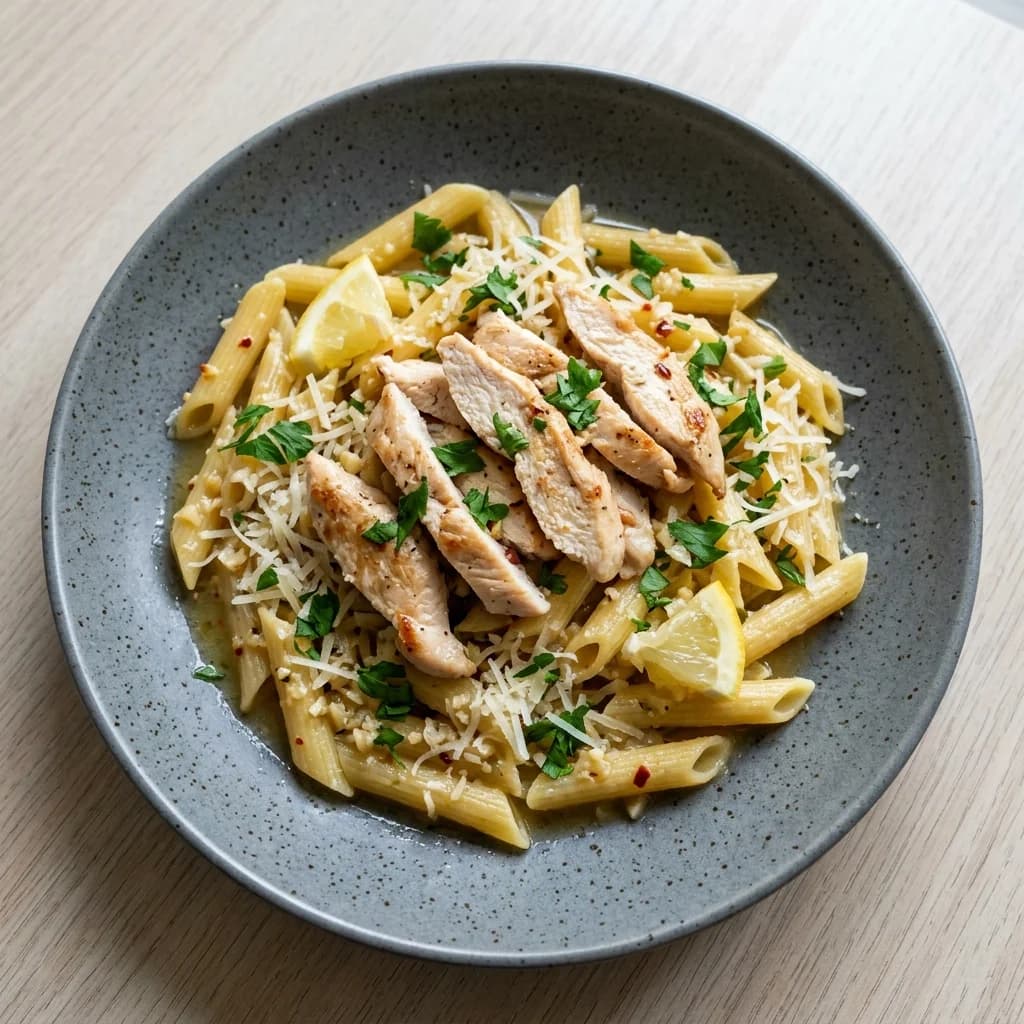 Gluten Free Lemon Garlic Chicken Pasta