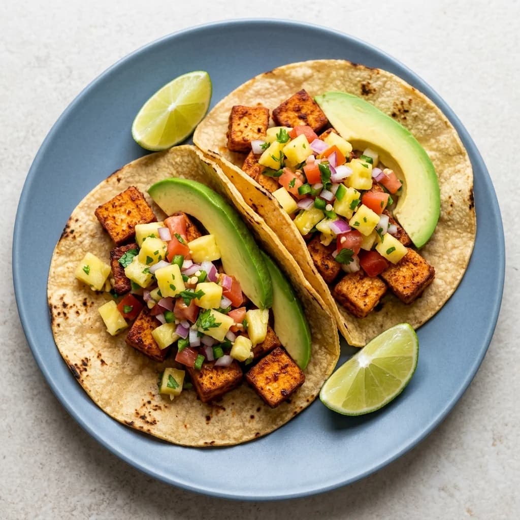 Gluten Free Pineapple Pico Tofu Tacos