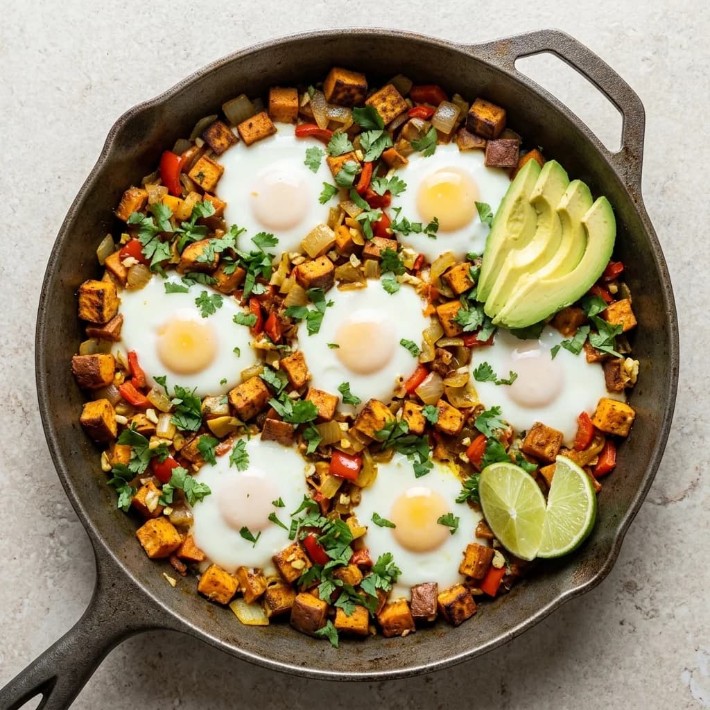 Cilantro-Lime Sweet Potato Egg Hash