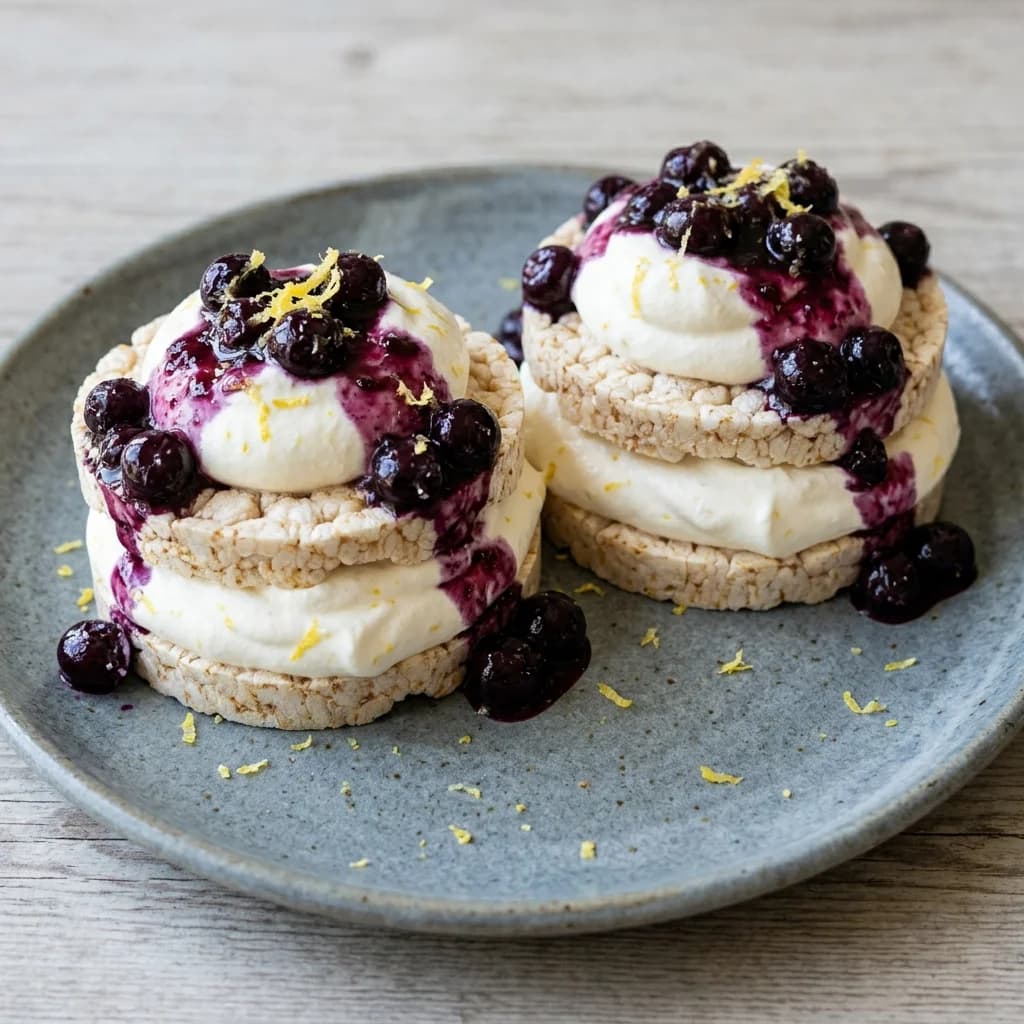 Easy Blueberry Lemon Rice Cake Stack