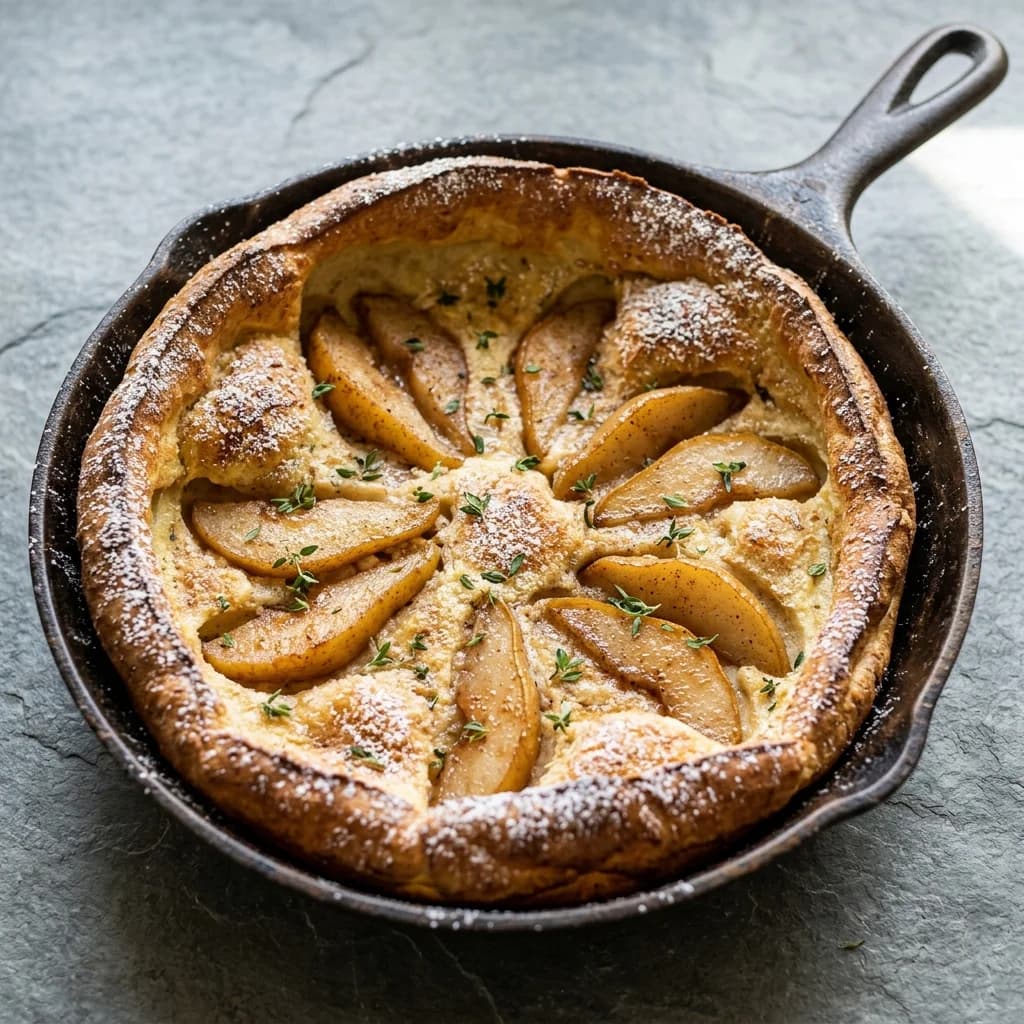 Cinnamon-Cardamom Pear Oven Pancake