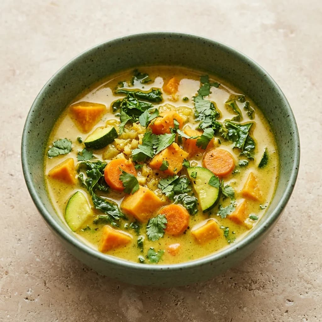 Coconut Yellow Curry Vegetable Soup