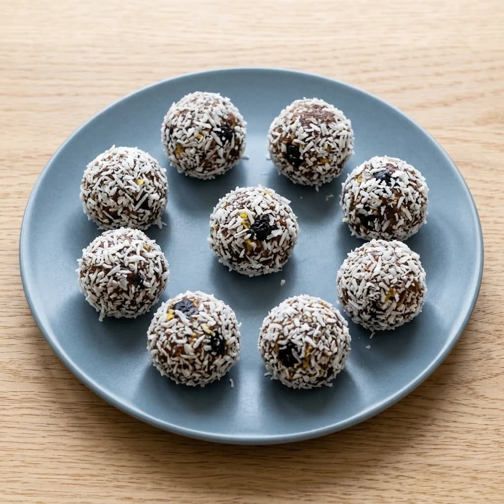 Blueberry Lemon Date Truffles