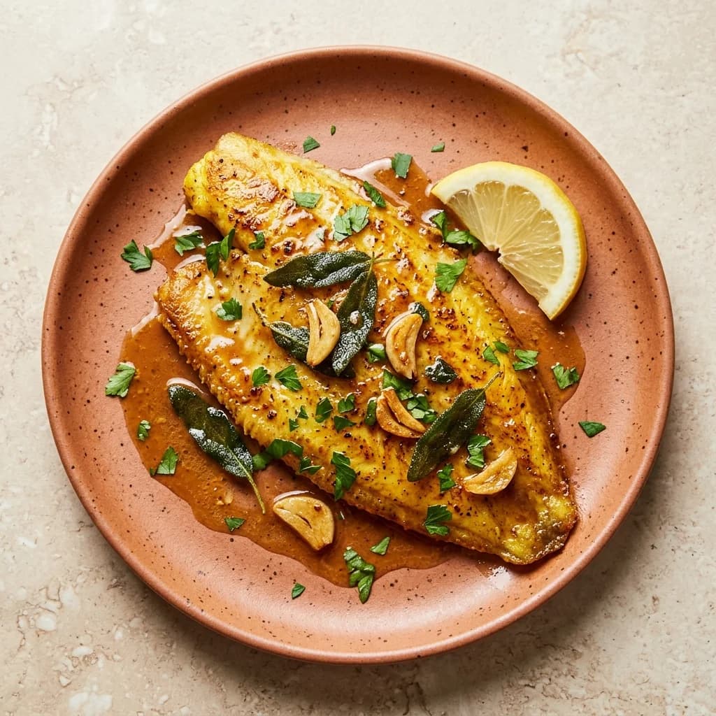 Pan-Seared Sole with Coconut Brown Butter and Sage