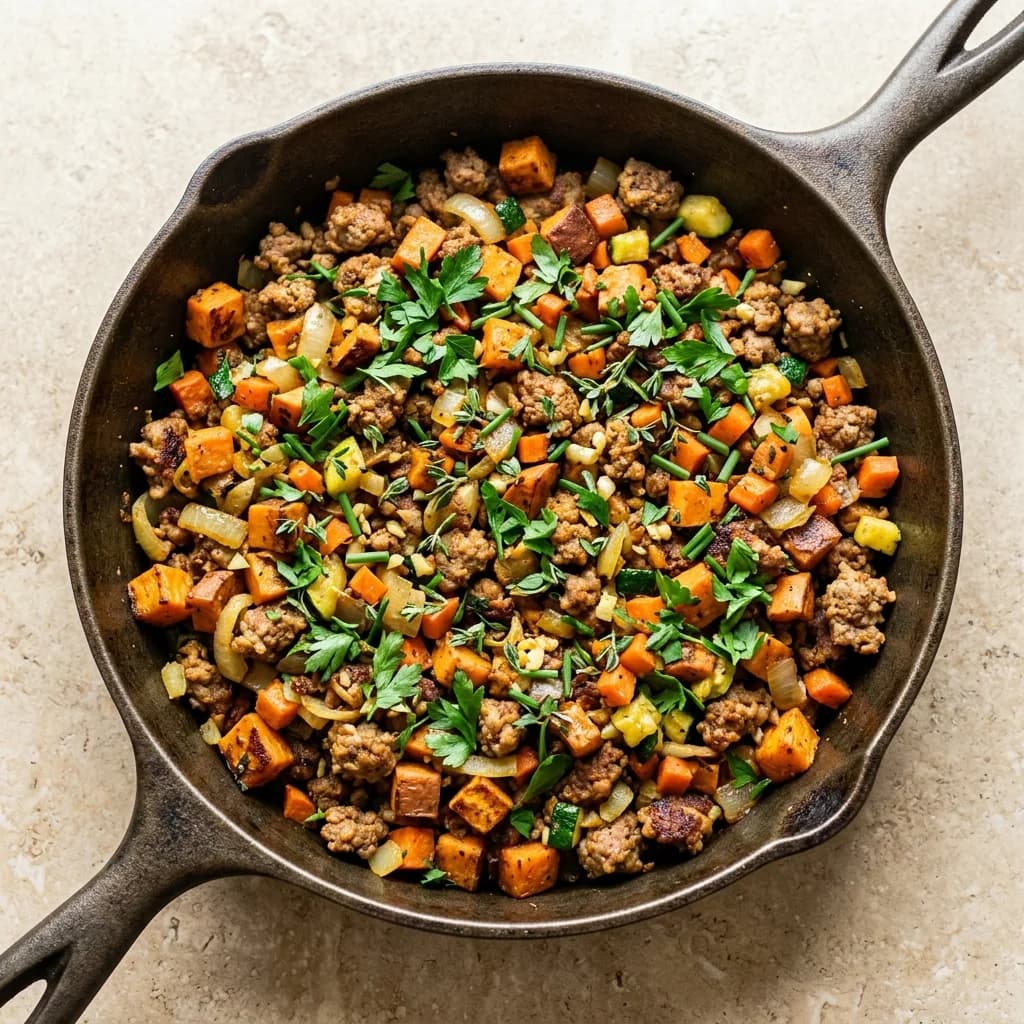 Sweet Potato Hash with Sausage & Herbs