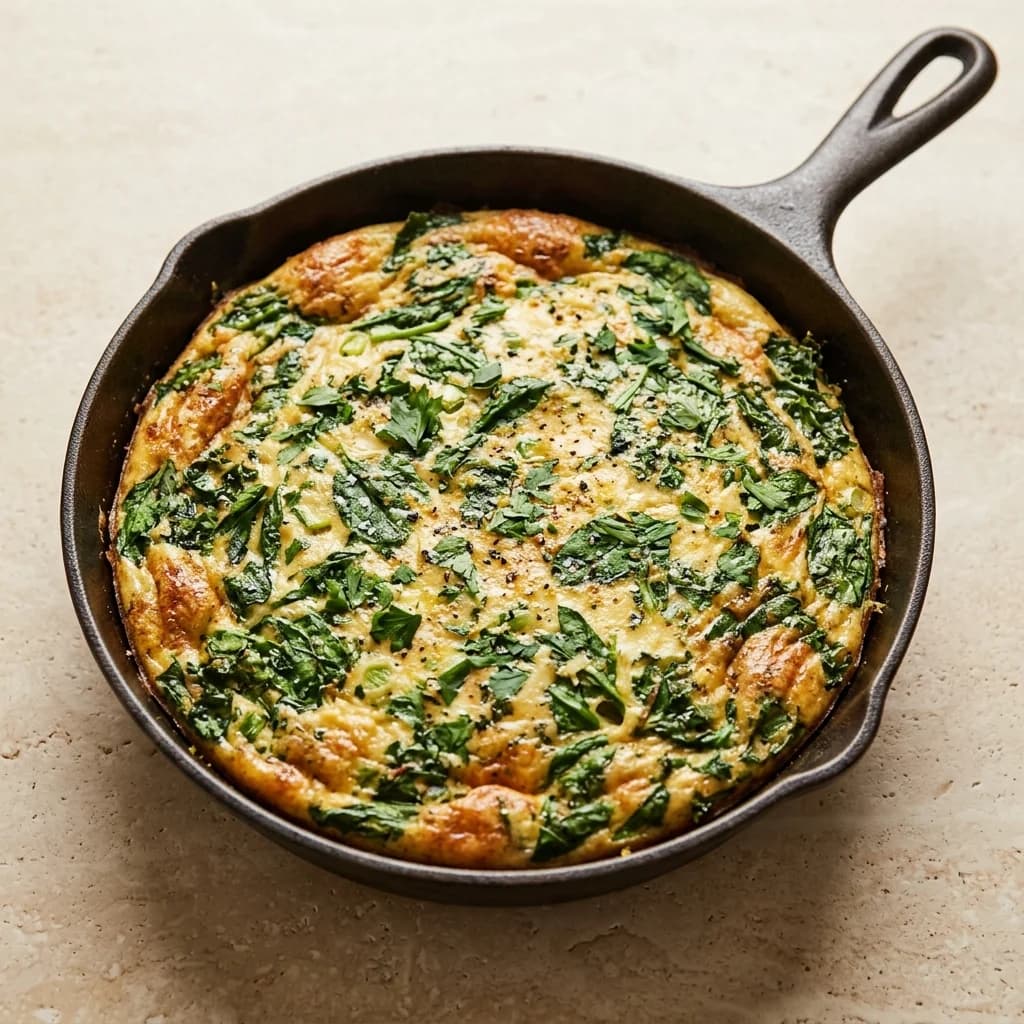 Lemon Garlic Egg & Greens Frittata