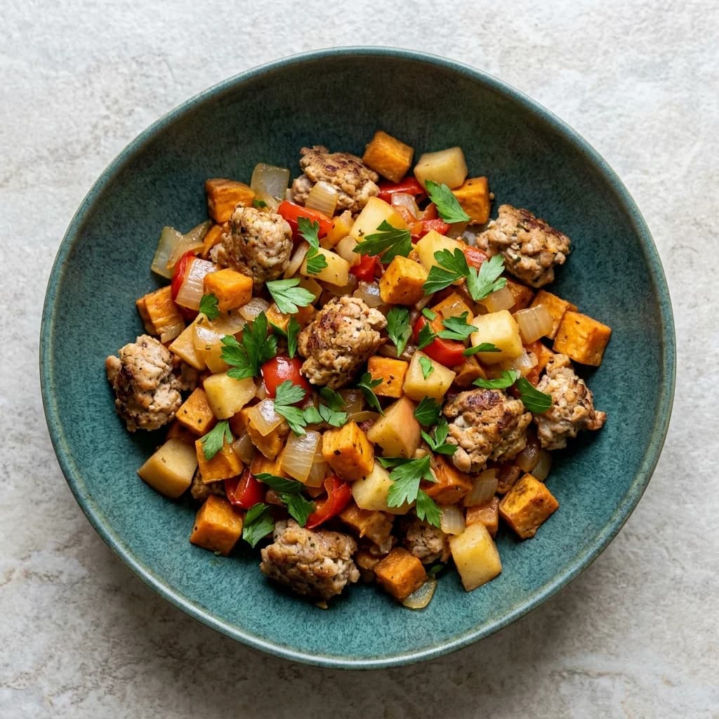 Paleo Chicken Apple Sausage Hash