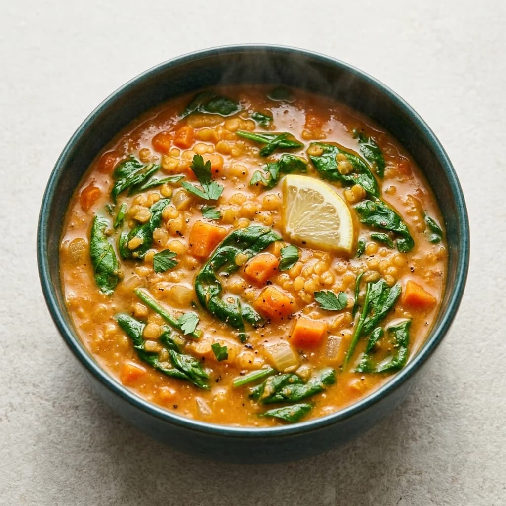 Vegan Lentil Soup with Spinach