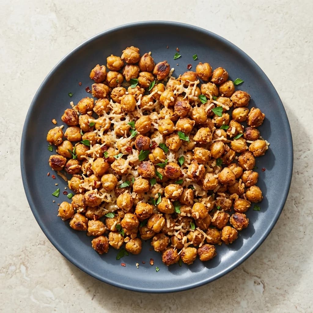 Garlic Parmesan Roasted Chickpeas