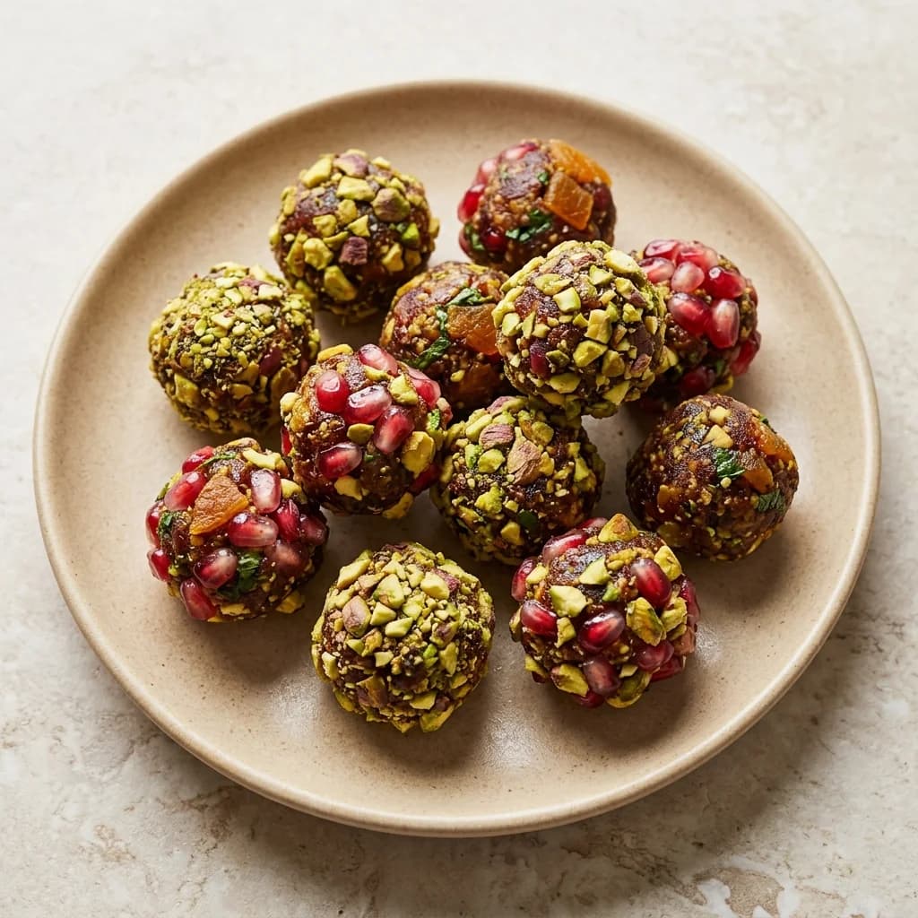 Pomegranate, Pistachio & Apricot Energy Bites