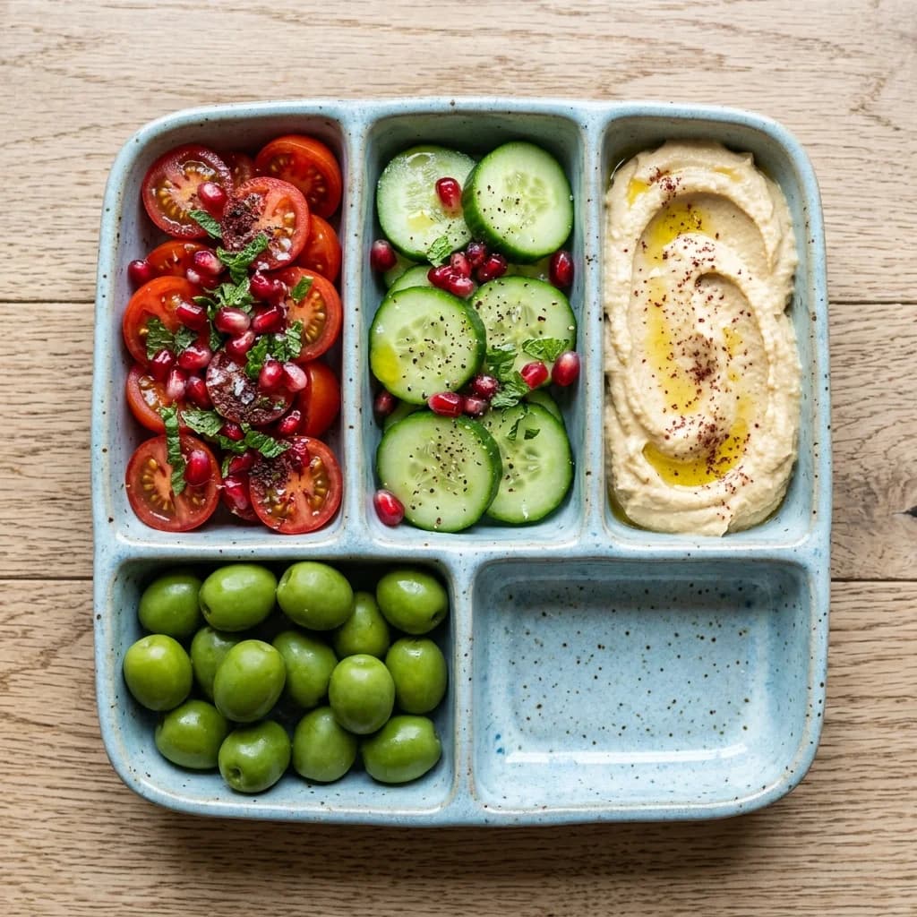 Pomegranate-Mint Tomato & Olive Mezze Snack Box