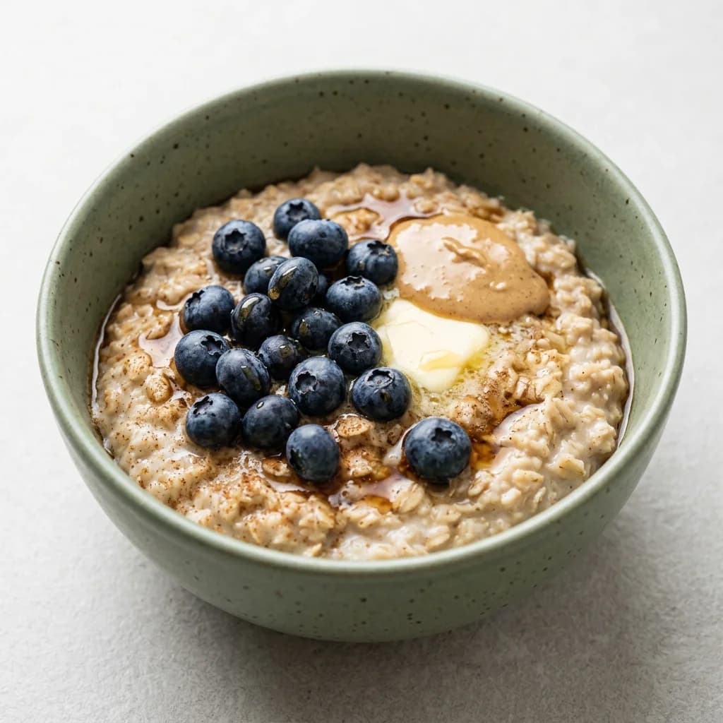 Oatmeal with Blueberries and Maple