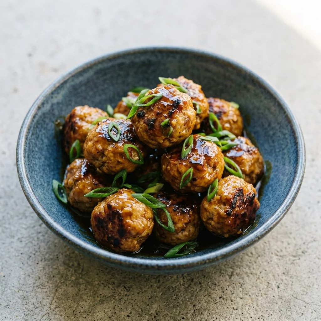 Asian-Style Pork Meatballs with Ginger-Coconut Glaze