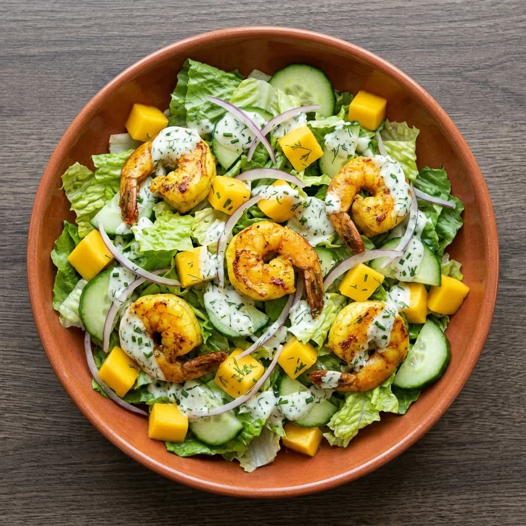 Coconut-Ranch Mango Shrimp Salad