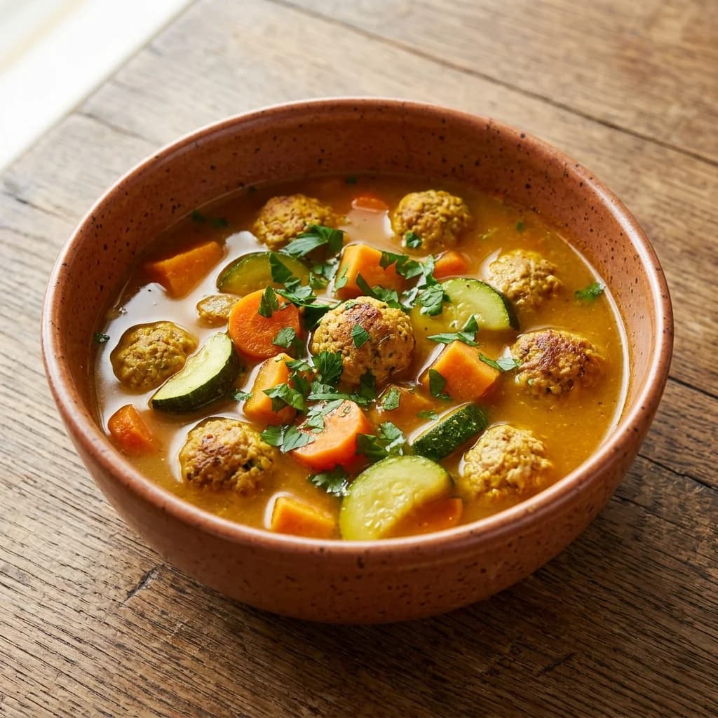Turmeric-Ginger Turkey Meatball Soup