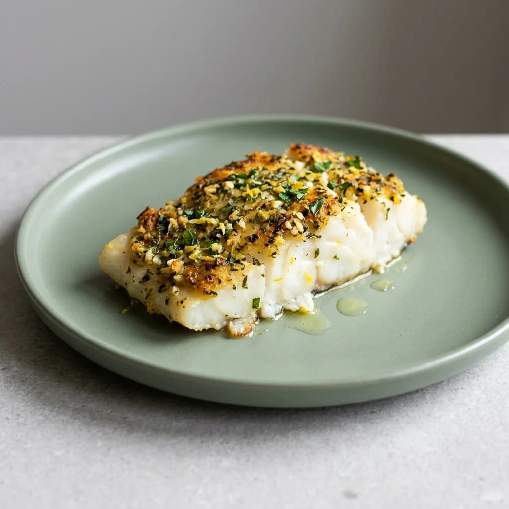 Basil & Oregano Herb-Crusted Cod
