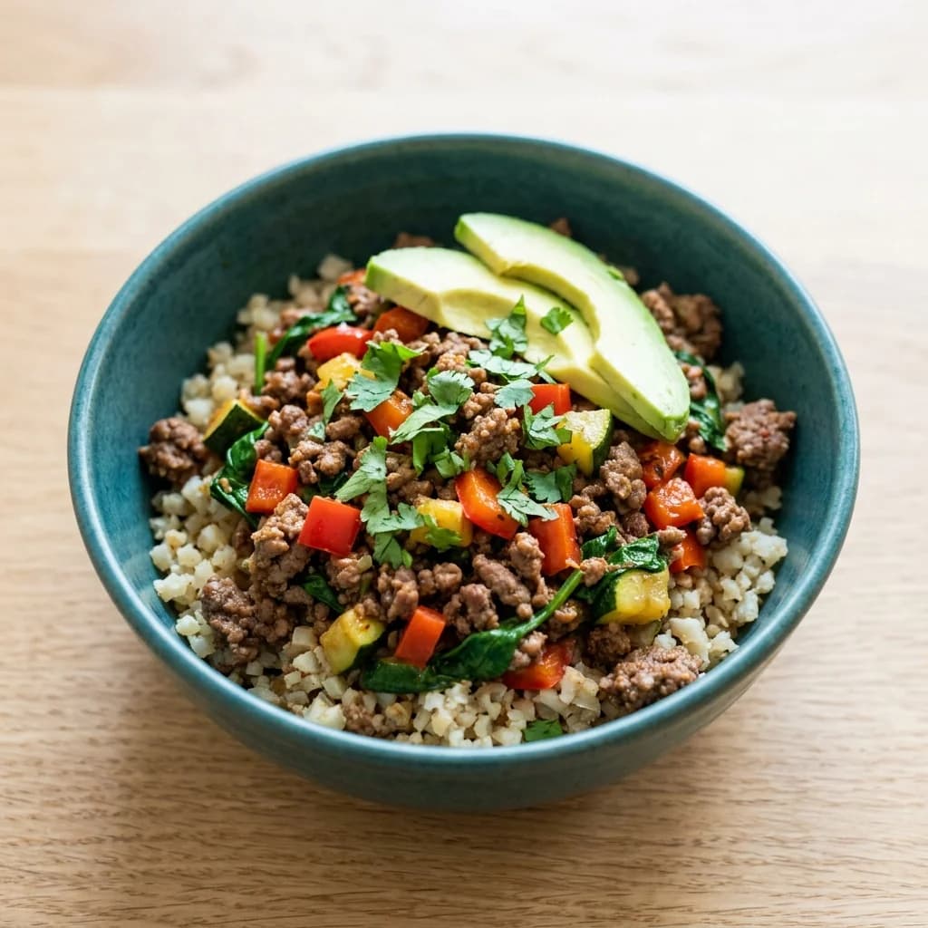 Beef and Cauliflower Rice Bowl