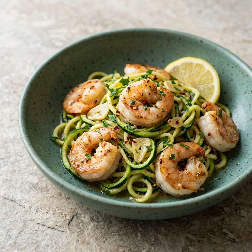 Zucchini Noodles with Garlic Shrimp