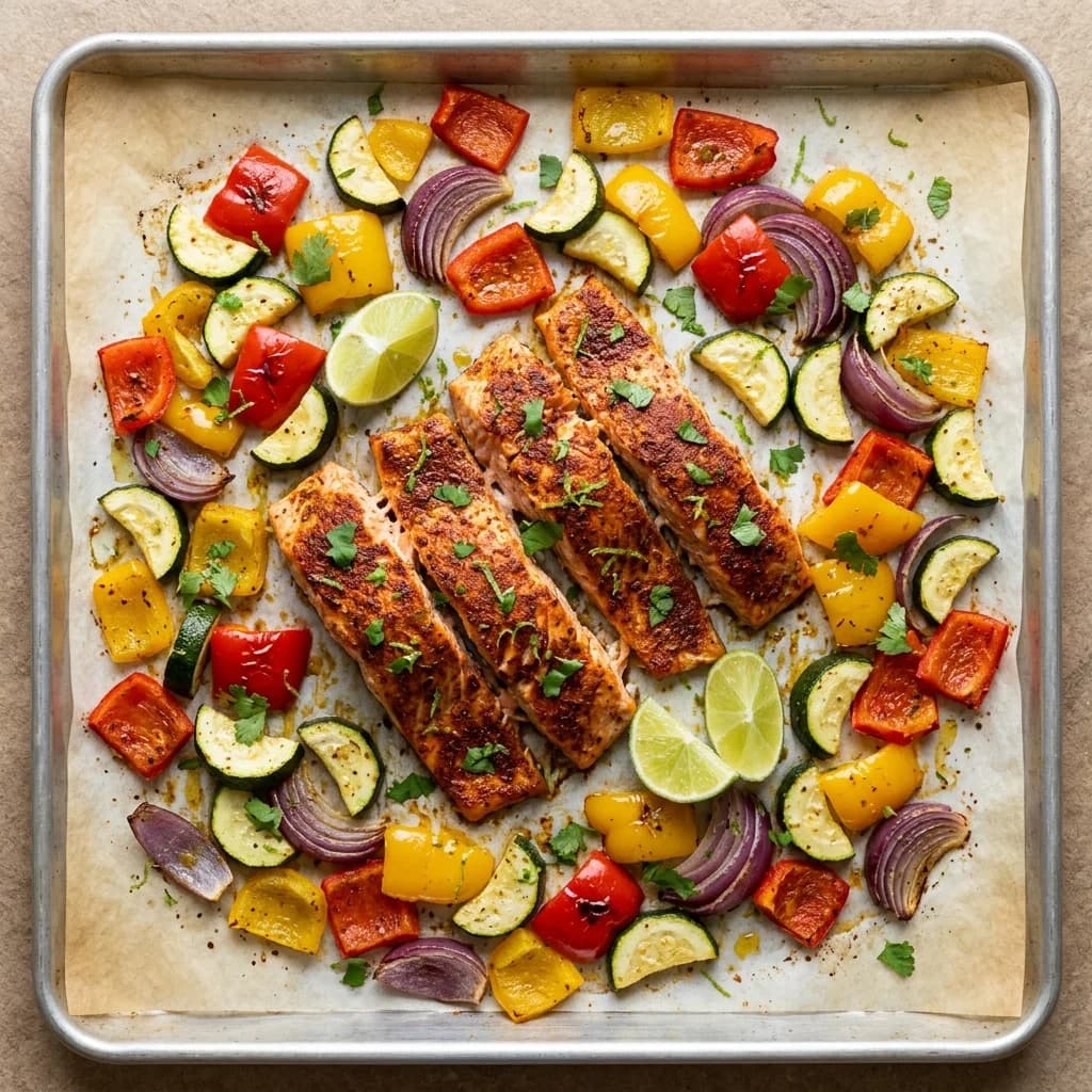 Whole30 Chili-Lime Salmon with Roasted Vegetables