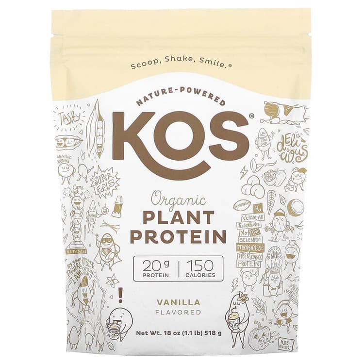 Kos Organic Vanilla Flavor Plant Protein Powder
