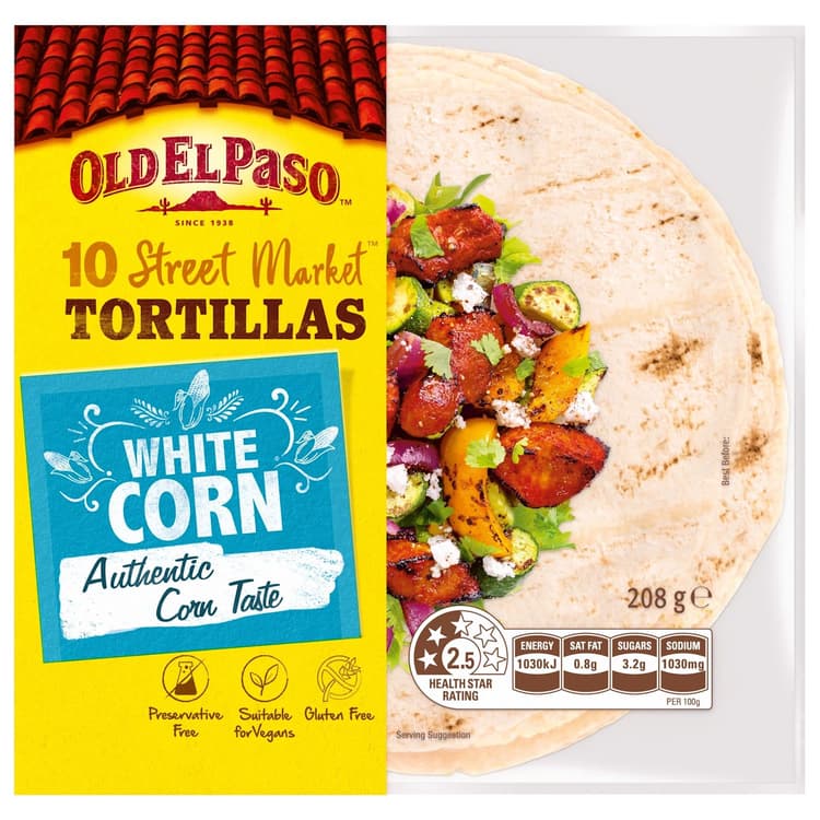 Old El Paso 10 Street Market White Corn Tortillas