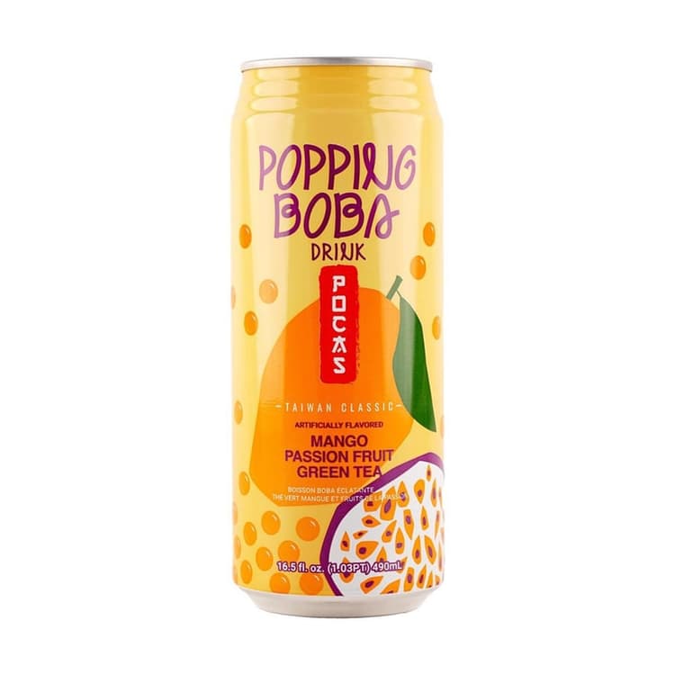 Pocas Popping Boba Drink Mango Passion Fruit Green Tea