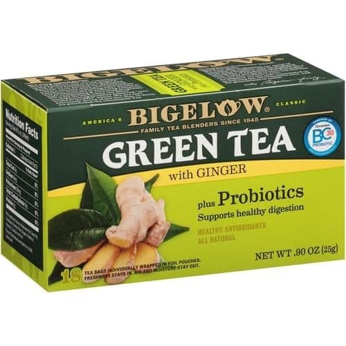 Bigelow Tea Bags Green With Ginger Plus Probiotics