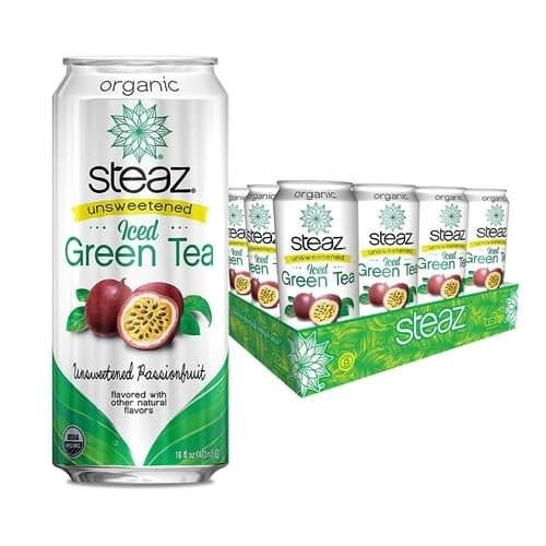 Steaz Green Tea, Iced, Unsweetened Passionfruit