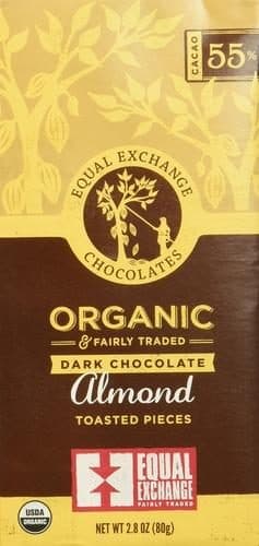 Equal Exchange Chocolates Dark Chocolate, Organic, Almond, Toasted
