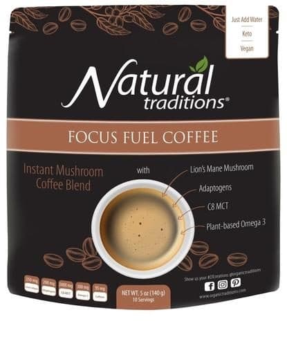 Natural Traditions Focus Fuel Instant Mushroom Coffee Blend