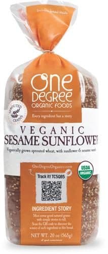 One Degree Organic Foods Veganic Sesame Sunflower Bread