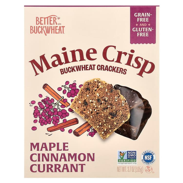 Maine Crisp Cinnamon Maple Buckwheat Crackers